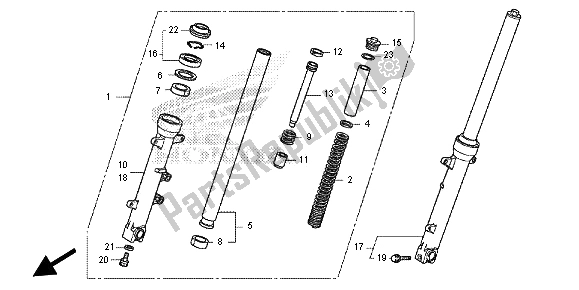 All parts for the Front Fork of the Honda NC 700 SD 2012