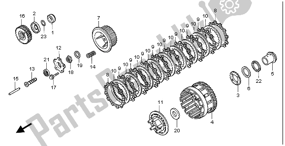 All parts for the Clutch of the Honda ST 1100 1995