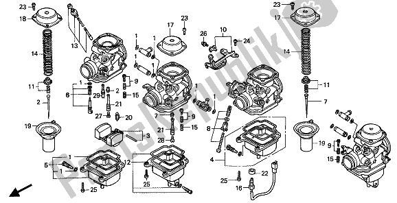 All parts for the Carburetor (component Parts) of the Honda CB 750F2 1994