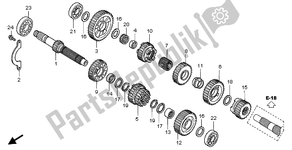 All parts for the Transmission of the Honda VTX 1800C 2002