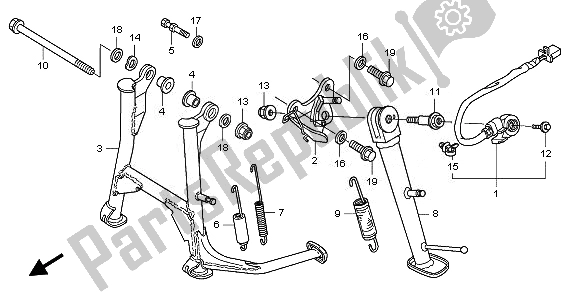 All parts for the Stand of the Honda CBF 600 NA 2008