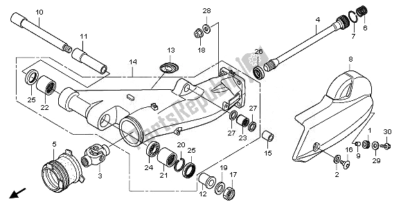 Todas las partes para Brazo Oscilante de Honda NSA 700A 2008