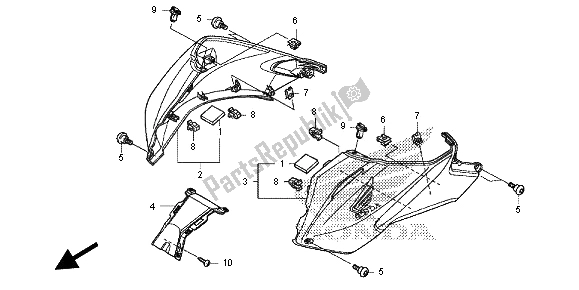 All parts for the Shelter of the Honda NC 700S 2012