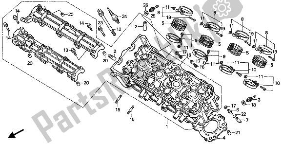 All parts for the Cylinder Head of the Honda CBR 900 RR 1994