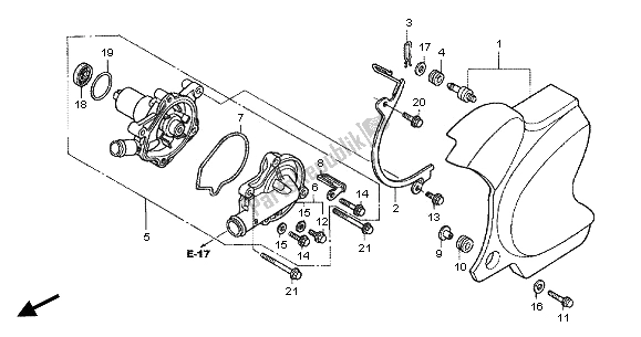 All parts for the Water Pump of the Honda VT 750 DC 2001