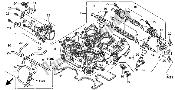 Todas las partes para Cuerpo Del Acelerador de Honda VFR 1200 FA 2010