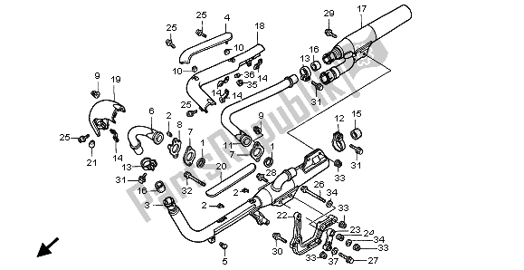 Tutte le parti per il Silenziatore Di Scarico del Honda VT 1100C2 1999