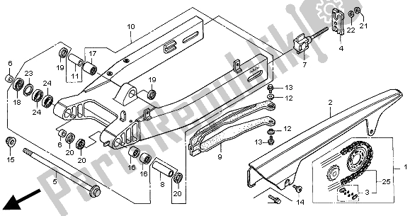 Tutte le parti per il Forcellone del Honda CB 600F Hornet 2000