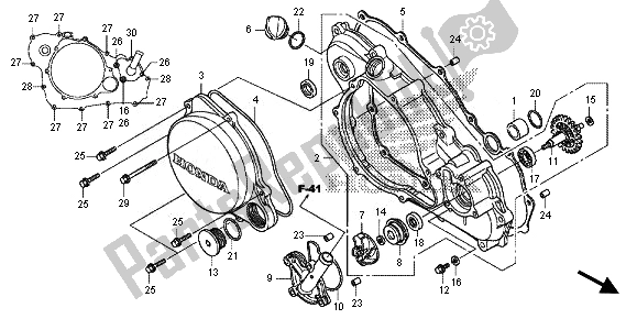 Todas las partes para R. Tapa Del Cárter Y Bomba De Agua de Honda CRF 250R 2014