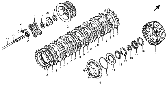 All parts for the Clutch of the Honda GL 1500 SE 1995