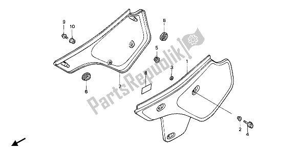 Tutte le parti per il Coperchio Laterale del Honda XR 600R 1987