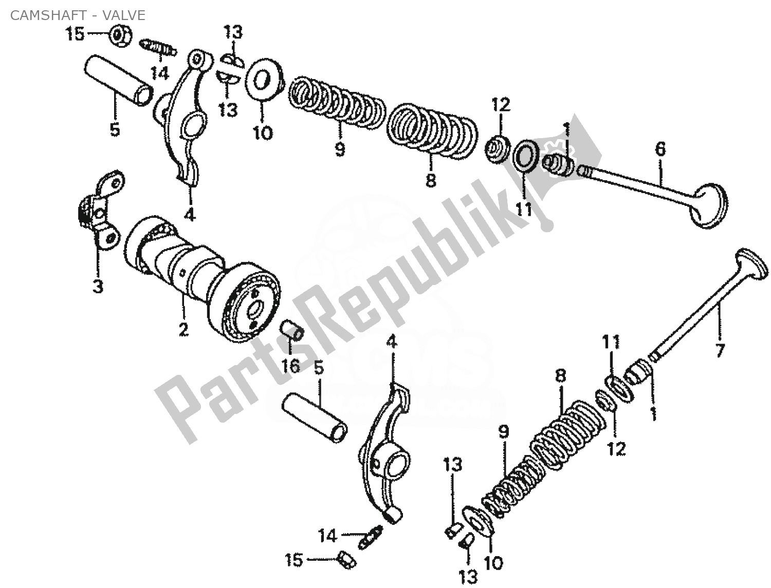 Tutte le parti per il Camshaft - Valve del Honda ZN 110 Nice 1950 - 2023