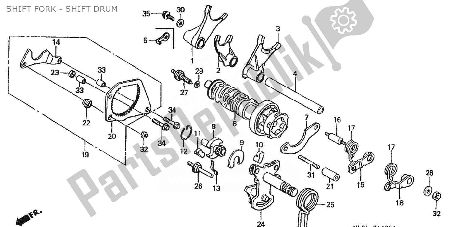 Toutes les pièces pour le Shift Fork - Shift Drum du Honda VFR 400 1986