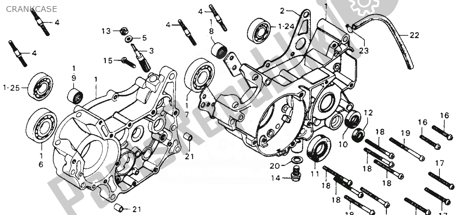 Toutes les pièces pour le Carter du Honda MT 125 1974