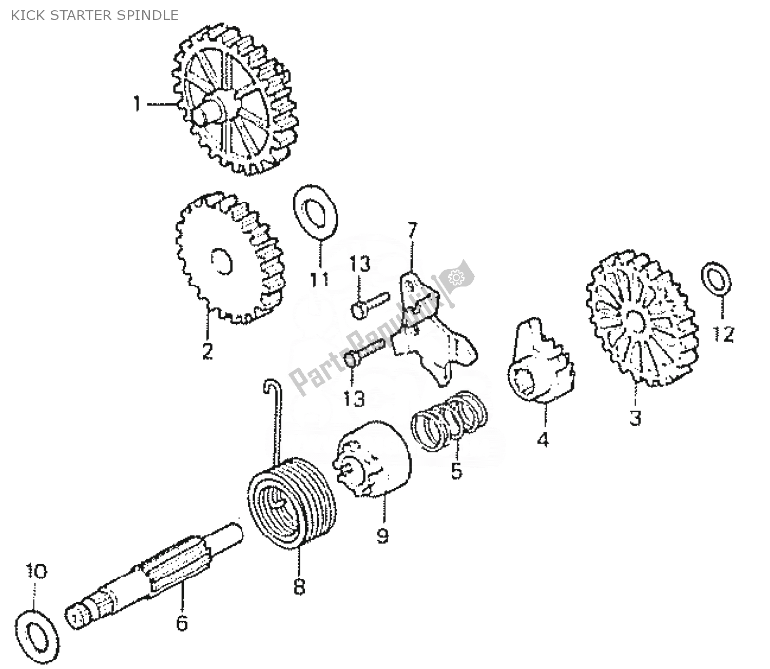 Toutes les pièces pour le Broche De Démarreur du Honda MT 50 1980