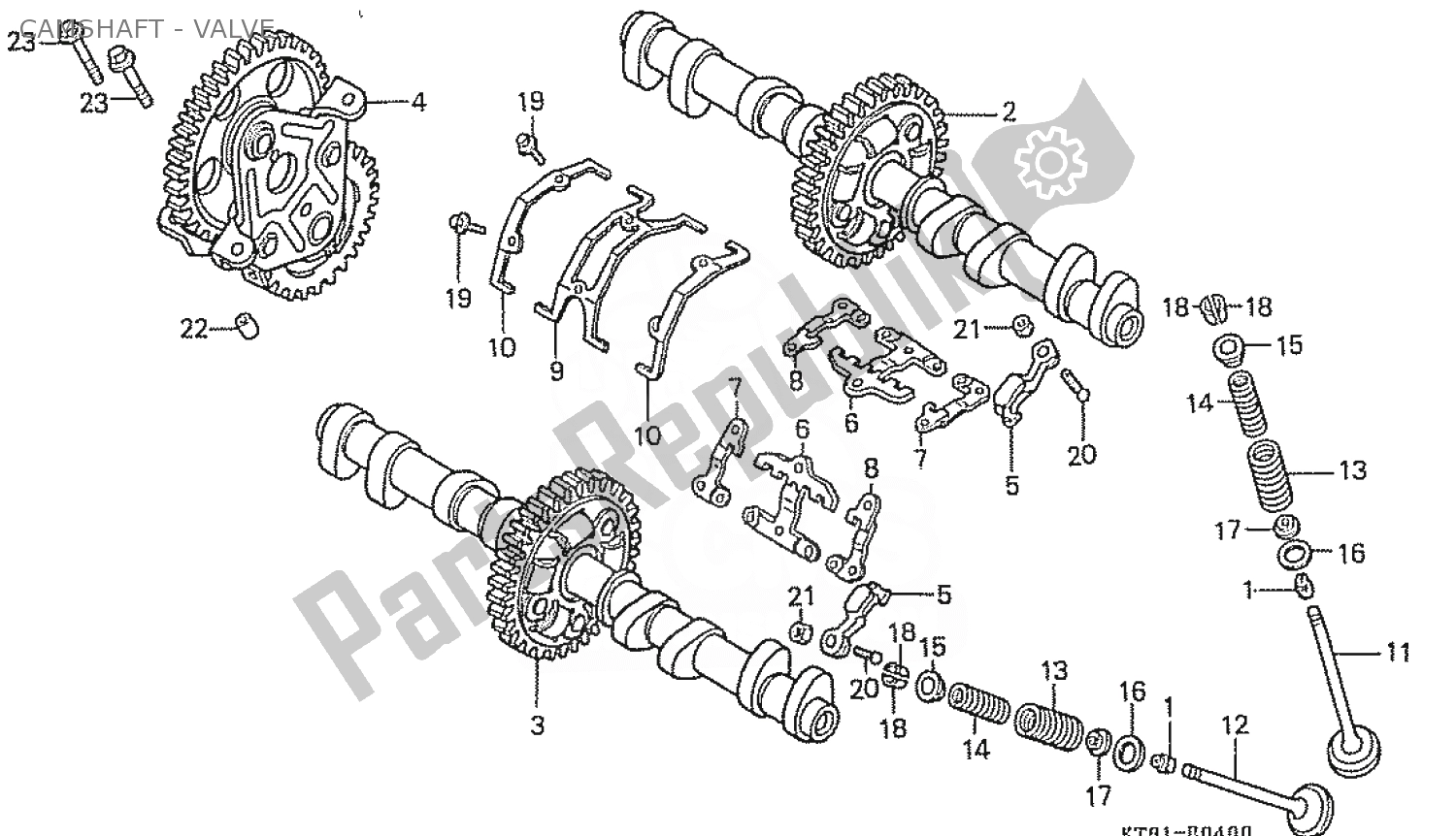 Todas las partes para Camshaft - Valve de Honda CBR 400 RR 1986