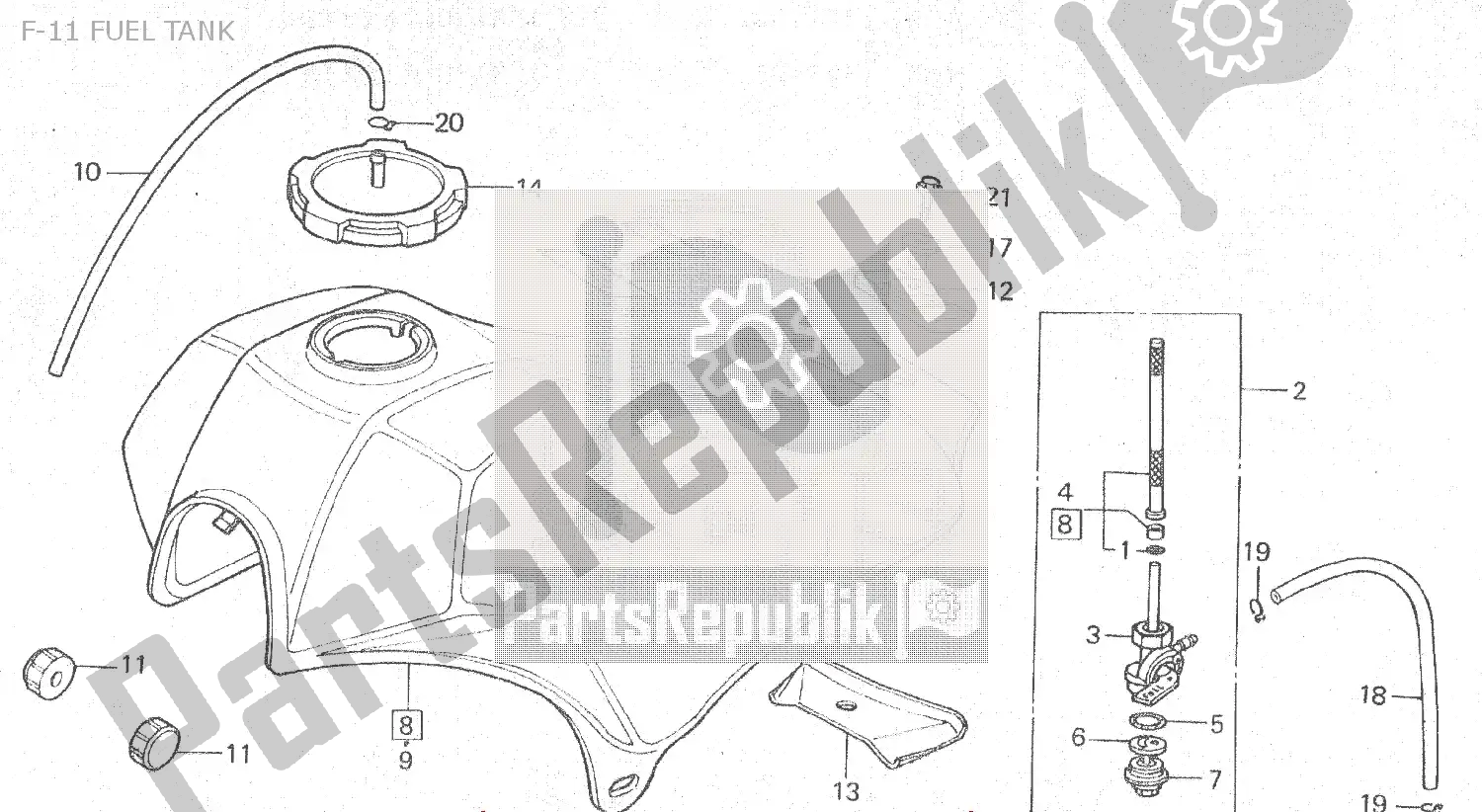 Tutte le parti per il F-11 Fuel Tank del Honda MTX 80 1983