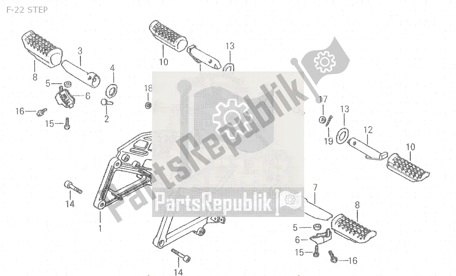 All parts for the F-22 Step of the Honda NSR 150 1993