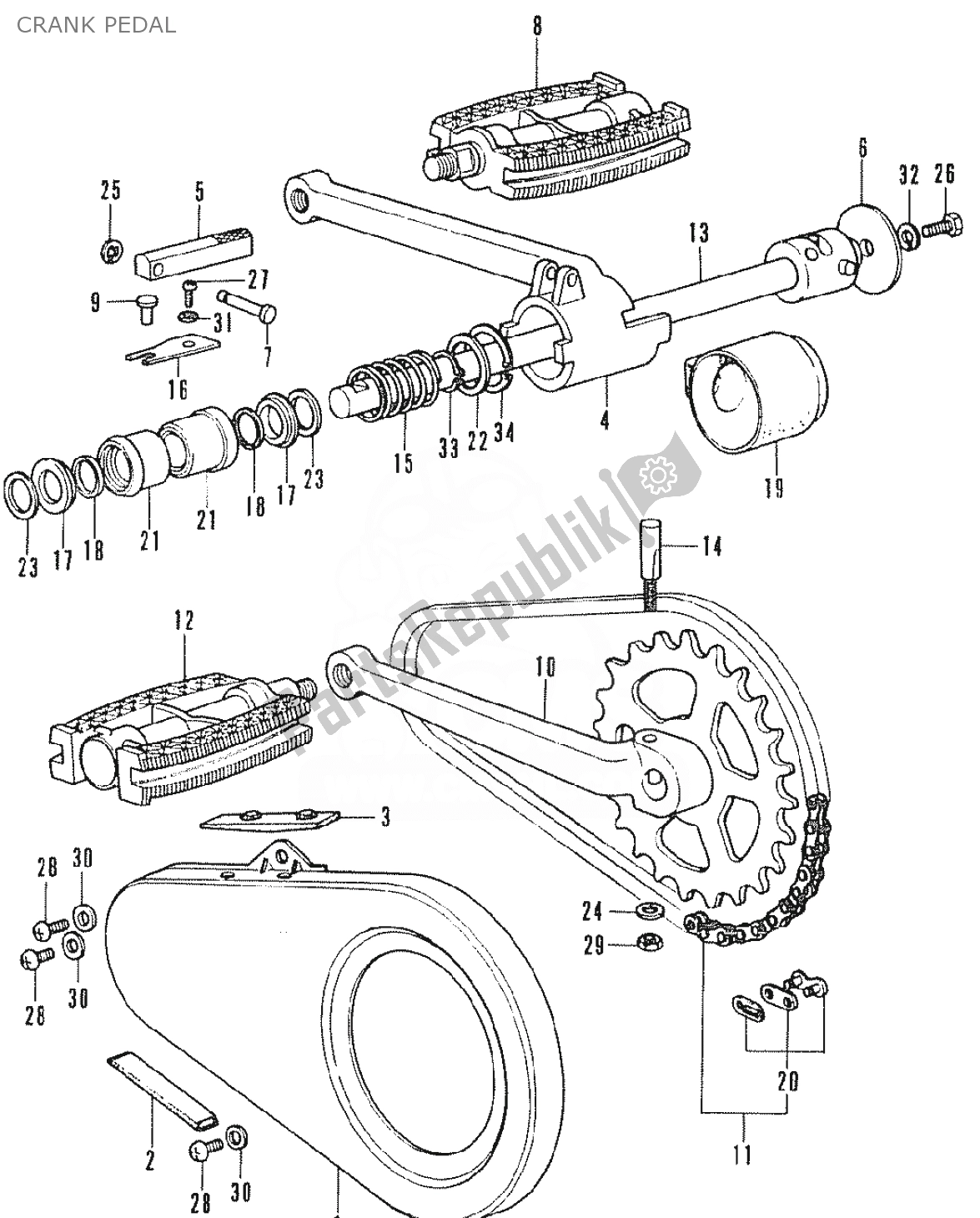 Alle onderdelen voor de Crank Pedal van de Honda SS 50 1950 - 2023