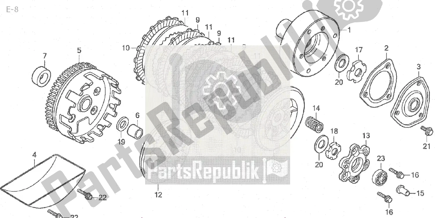 All parts for the E-8 of the Honda MSX 125 2013