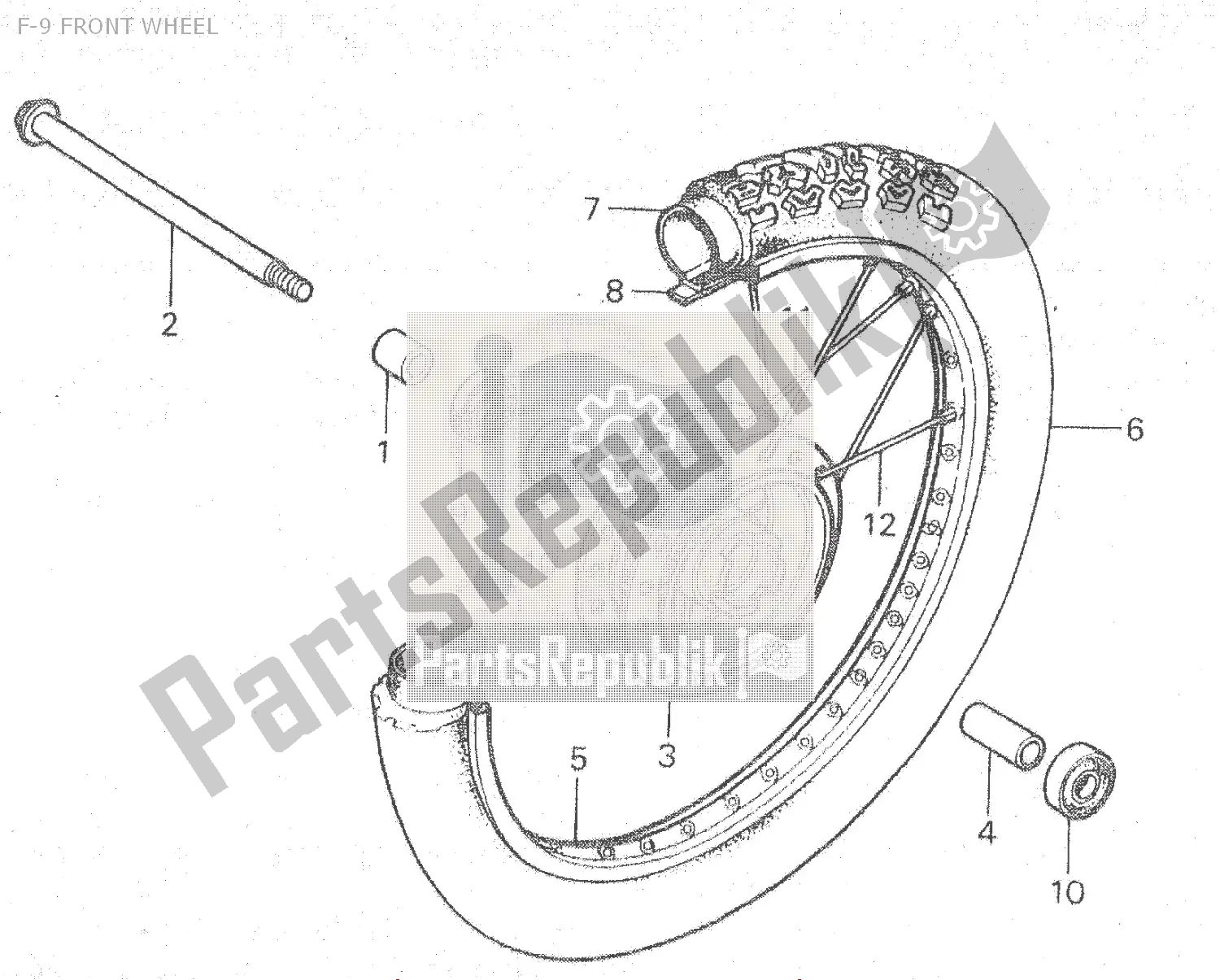 Toutes les pièces pour le F-9 Front Wheel du Honda MT 80 1980