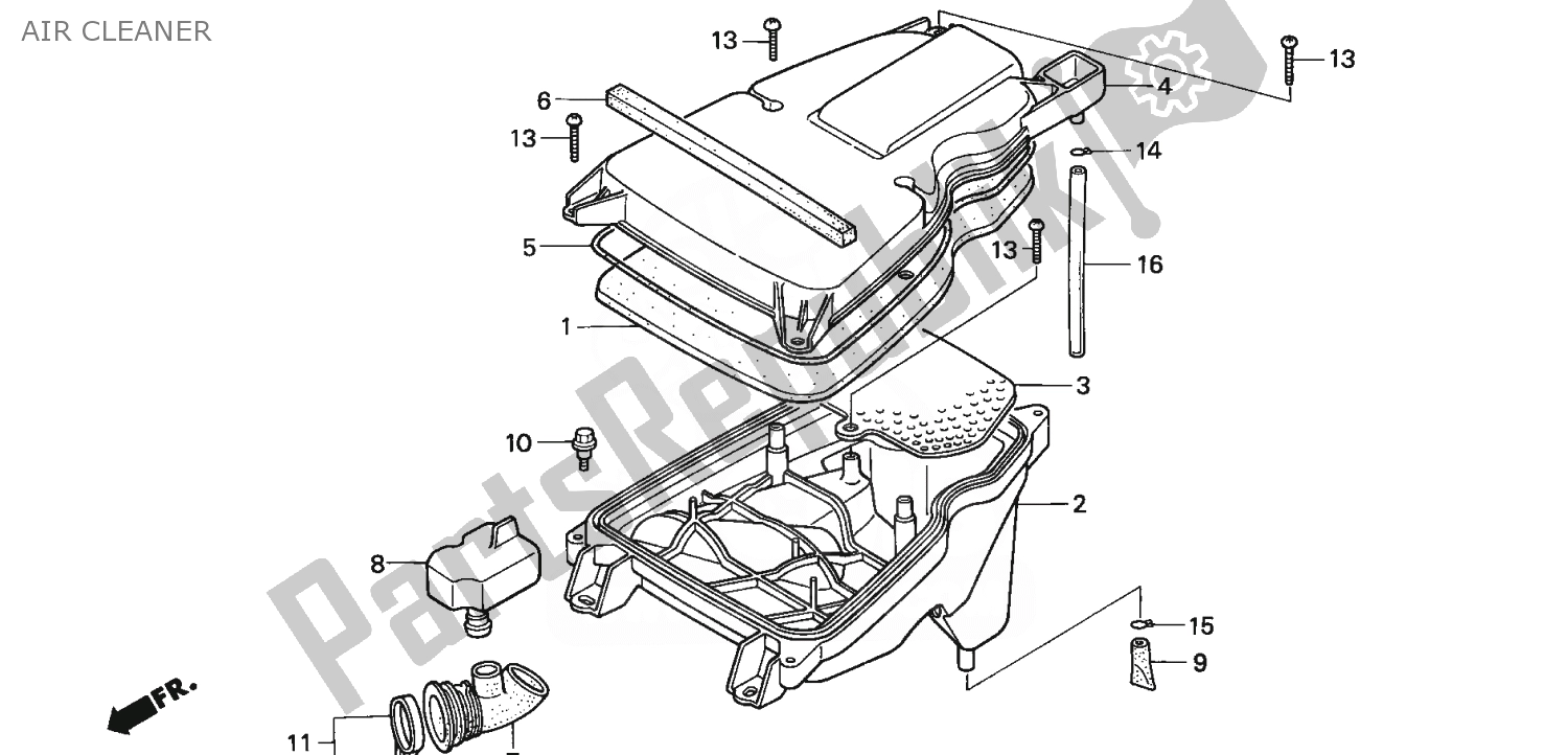 Alle onderdelen voor de Luchtfilter van de Honda NSR 75 1992