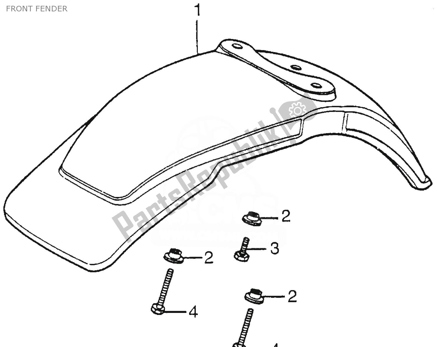 All parts for the Front Fender of the Honda CT 70 Trail 1981
