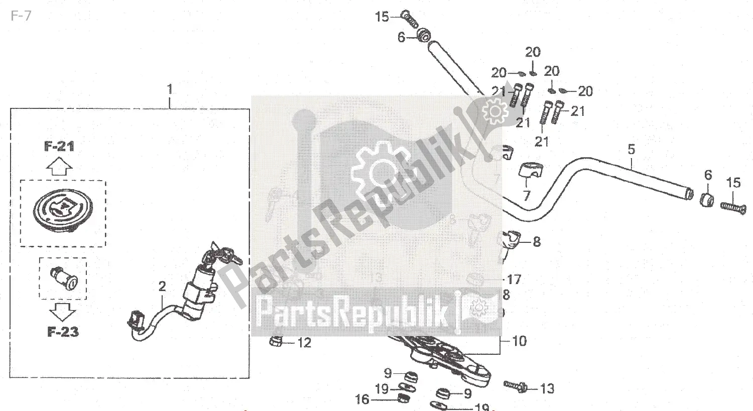 All parts for the F-7 of the Honda MSX 125 2013