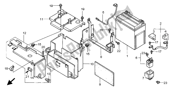 All parts for the Battery of the Honda VT 750C 1998