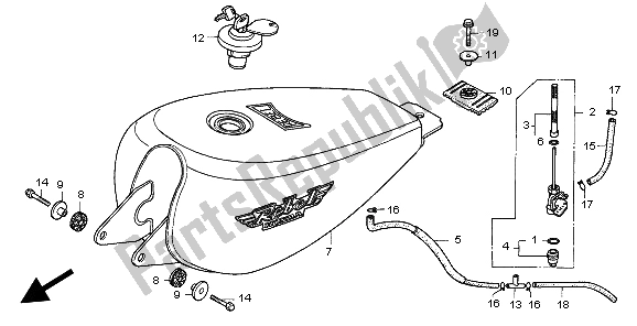 Wszystkie części do Zbiornik Paliwa Honda CA 125 1999