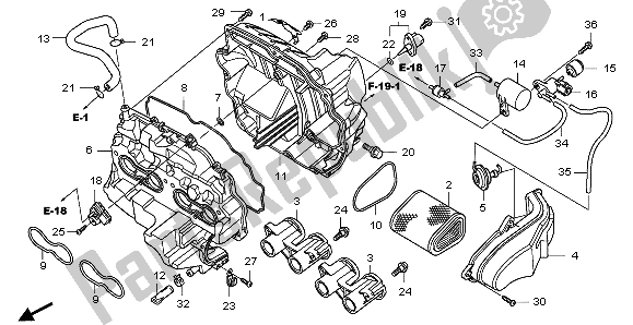 All parts for the Air Cleaner of the Honda CBF 1000T 2007