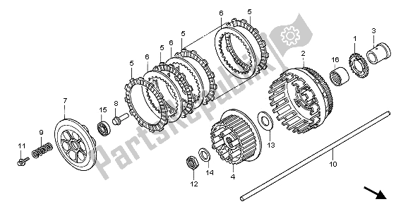 All parts for the Clutch of the Honda VTX 1800C1 2006