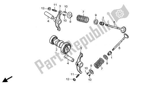 All parts for the Camshaft & Valve of the Honda CRF 50F 2010