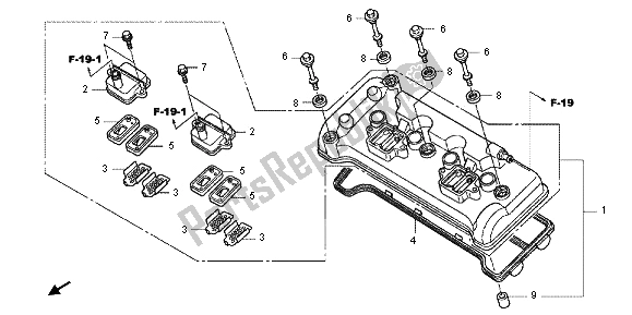 Todas las partes para Cubierta De Tapa De Cilindro de Honda CB 1000 RA 2012