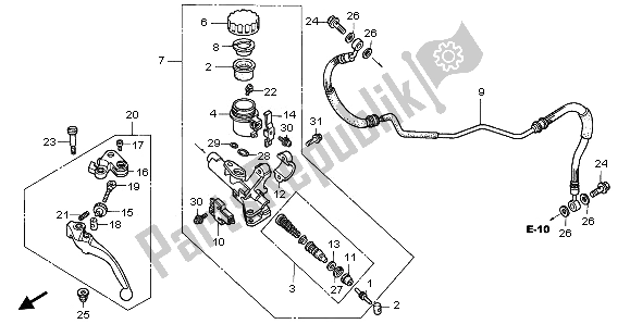 Todas las partes para Cilindro Maestro Del Embrague de Honda VTR 1000F 2003