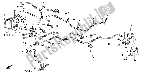 Todas las partes para Tubo De Freno Trasero de Honda FJS 600A 2006