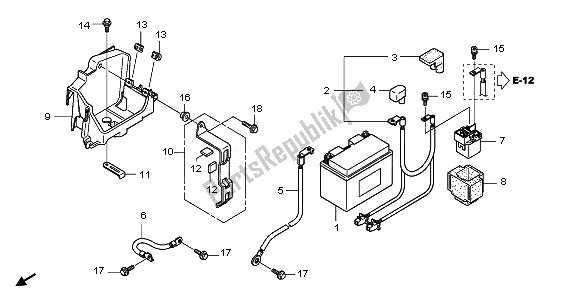 All parts for the Battery of the Honda NSA 700A 2008