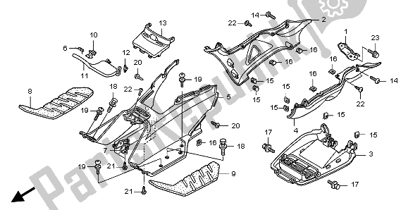 Wszystkie części do Stopnie Pod? Ogowe I Pod Przykryciem Honda FJS 600D 2006