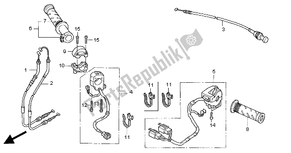 All parts for the Switch & Cable of the Honda VTR 1000 SP 2000