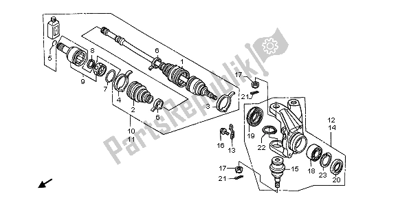 Todas as partes de Junta do Honda TRX 450 FE Fourtrax Foreman ES 2004