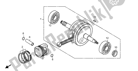 All parts for the Crankshaft & Piston of the Honda CRF 70F 2007