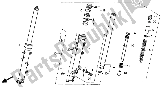 Tutte le parti per il Forcella Anteriore del Honda XL 1000V 2001