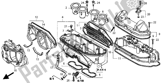 Alle onderdelen voor de Luchtfilter van de Honda CBR 600 RA 2012