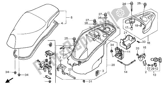 Toutes les pièces pour le Siège Et Coffre à Bagages du Honda NES 150 2006