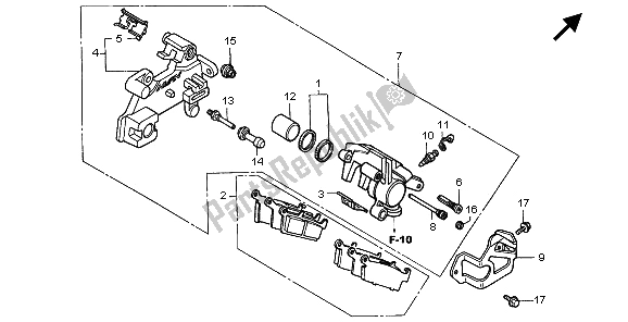 Wszystkie części do Zacisk Hamulca Tylnego Honda CR 85 RB LW 2006