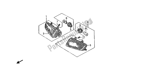 All parts for the Winker of the Honda ST 1100 1990