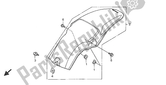 All parts for the Rear Fender of the Honda CR 85R SW 2005