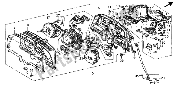 All parts for the Meter (kmh) of the Honda GL 1500A 1997