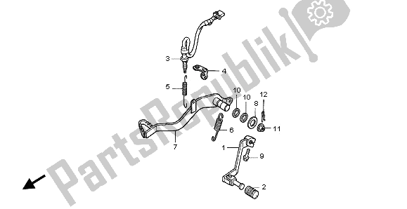 All parts for the Pedal of the Honda NX 650 1996