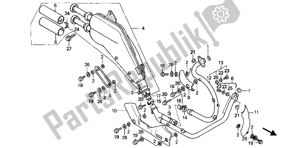 Tutte le parti per il Silenziatore Di Scarico del Honda XL 600V Transalp 1990